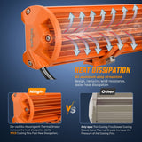 Nilight 2pc 6.5 Inch 120W Spot Flood Combo Orange Case Led Light Bar, view 6