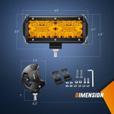 Nilight 2PCS 6.5Inch Amber 120W Led Light Bar with 16AWG 5Pin Rocker Switch Wiring Harness Kit 2 Leads, view 2