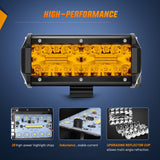 Nilight 2PCS 6.5Inch Amber 120W Led Light Bar with 16AWG 5Pin Rocker Switch Wiring Harness Kit 2 Leads, view 4