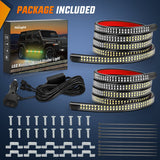 Nilight 2PCS 70 Inch Emergency Strobe Light Strip 1125 LED Running Board Lights Amber Green Flexible Side Flashing Warning Caution Safety Waterproof for Truck Construction Vehicles Pickup, view 6