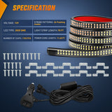 Nilight 2PCS 70 Inch Emergency Strobe Light Strip 1125 LED Running Board Lights Amber White Flexible Side Flashing Warning Caution Safety Waterproof for Truck Construction Vehicles Pickup, view 4