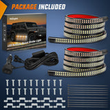 Nilight 2PCS 70 Inch Emergency Strobe Light Strip 1125 LED Running Board Lights Amber White Flexible Side Flashing Warning Caution Safety Waterproof for Truck Construction Vehicles Pickup, view 6