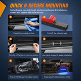 Nilight 2PCS 70 Inch Emergency Strobe Light Strip 1125 LED Running Board Lights Blue Flexible Side Flashing Warning Caution Safety Waterproof for Truck Construction Vehicles Pickup, view 5
