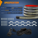 Nilight 2PCS 70 Inch Emergency Strobe Light Strip 1125 LED Running Board Lights Blue White Flexible Side Flashing Warning Caution Safety Waterproof for Truck Construction Vehicles Pickup, view 4