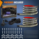 Nilight 2PCS 70 Inch Emergency Strobe Light Strip 1125 LED Running Board Lights Blue White Flexible Side Flashing Warning Caution Safety Waterproof for Truck Construction Vehicles Pickup, view 6