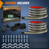 Nilight 2PCS 70 Inch Emergency Strobe Light Strip 1125 LED Running Board Lights Green White Flexible Side Flashing Warning Caution Safety Waterproof for Truck Construction Vehicles Pickup, view 6