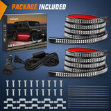 Nilight 2PCS 70 Inch Emergency Strobe Light Strip 1125 LED Running Board Lights Red Flexible Side Flashing Warning Caution Safety Waterproof for Truck Construction Vehicles Pickup, view 6
