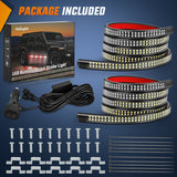 Nilight 2PCS 70 Inch Emergency Strobe Light Strip 1125 LED Running Board Lights Red White Flexible Side Flashing Warning Caution Safety Waterproof for Truck Construction Vehicles Pickup, view 6