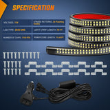 Nilight 2PCS 70 Inch Emergency Strobe Light Strip 1125 LED Running Board Lights White Flexible Side Flashing Warning Caution Safety Waterproof for Truck Construction Vehicles Pickup, view 4