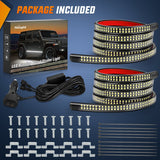 Nilight 2PCS 70 Inch Emergency Strobe Light Strip 1125 LED Running Board Lights White Flexible Side Flashing Warning Caution Safety Waterproof for Truck Construction Vehicles Pickup, view 6