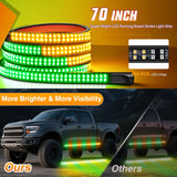 Nilight 2PCS 70 Inch Emergency Strobe Light Strip with Controller 864 LED Amber Green Running Board Lights Flexible Side Flashing Warning Caution Safety Waterproof for Truck Construction Pickup, view 3