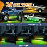 Nilight 2PCS 70 Inch Emergency Strobe Light Strip with Controller 864 LED Amber Green Running Board Lights Flexible Side Flashing Warning Caution Safety Waterproof for Truck Construction Pickup, view 4