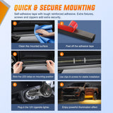 Nilight 2PCS 70 Inch Emergency Strobe Light Strip with Controller 864 LED Amber Running Board Lights Flexible Side Flashing Warning Caution Safety Waterproof for Truck Construction Pickup, view 5