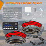 Nilight 2PCS 70 Inch Emergency Strobe Light Strip with Controller 864 LED Amber Running Board Lights Flexible Side Flashing Warning Caution Safety Waterproof for Truck Construction Pickup, view 6