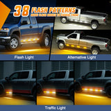 Nilight 2PCS 70 Inch Emergency Strobe Light Strip with Controller 864 LED Amber White Running Board Lights Flexible Side Flashing Warning Caution Safety Waterproof for Truck Construction Pickup, view 4
