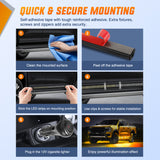 Nilight 2PCS 70 Inch Emergency Strobe Light Strip with Controller 864 LED Amber White Running Board Lights Flexible Side Flashing Warning Caution Safety Waterproof for Truck Construction Pickup, view 5