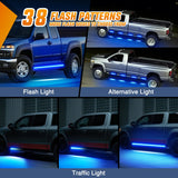 Nilight 2PCS 70 Inch Emergency Strobe Light Strip with Controller 864 LED Blue Running Board Lights Flexible Side Flashing Warning Caution Safety Waterproof for Truck Construction Pickup, view 4