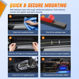 Nilight 2PCS 70 Inch Emergency Strobe Light Strip with Controller 864 LED Blue Running Board Lights Flexible Side Flashing Warning Caution Safety Waterproof for Truck Construction Pickup, view 5