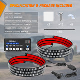 Nilight 2PCS 70 Inch Emergency Strobe Light Strip with Controller 864 LED Blue Running Board Lights Flexible Side Flashing Warning Caution Safety Waterproof for Truck Construction Pickup, view 6