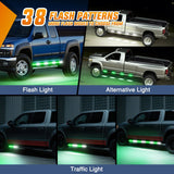 Nilight 2PCS 70 Inch Emergency Strobe Light Strip with Controller 864 LED Green White Running Board Lights Flexible Side Flashing Warning Caution Safety Waterproof for Truck Construction Pickup, view 4