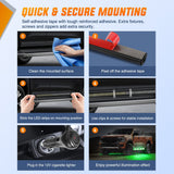 Nilight 2PCS 70 Inch Emergency Strobe Light Strip with Controller 864 LED Green White Running Board Lights Flexible Side Flashing Warning Caution Safety Waterproof for Truck Construction Pickup, view 5