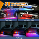 Nilight 2PCS 70 Inch Emergency Strobe Light Strip with Controller 864 LED Red Blue Running Board Lights Flexible Side Flashing Warning Caution Safety Waterproof for Truck Construction Pickup, view 4