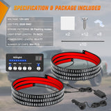 Nilight 2PCS 70 Inch Emergency Strobe Light Strip with Controller 864 LED Red Blue Running Board Lights Flexible Side Flashing Warning Caution Safety Waterproof for Truck Construction Pickup, view 6