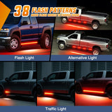 Nilight 2PCS 70 Inch Emergency Strobe Light Strip with Controller 864 LED Red Running Board Lights Flexible Side Flashing Warning Caution Safety Waterproof for Truck Construction Pickup, view 4