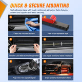 Nilight 2PCS 70 Inch Emergency Strobe Light Strip with Controller 864 LED Red White Running Board Lights Flexible Side Flashing Warning Caution Safety Waterproof for Truck Construction Pickup, view 5