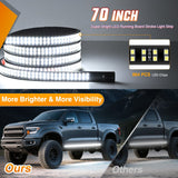 Nilight 2PCS 70 Inch Emergency Strobe Light Strip with Controller 864 LED White Running Board Lights Flexible Side Flashing Warning Caution Safety Waterproof for Truck Construction Pickup, view 3