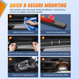 Nilight 2PCS 70 Inch Emergency Strobe Light Strip with Controller 864 LED White Running Board Lights Flexible Side Flashing Warning Caution Safety Waterproof for Truck Construction Pickup, view 5