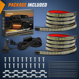 Nilight 2PCS 70 Inch Emergency Strobe Lights Strip 1125 LED Running Board Marker Light Amber Flexible Side Flashing Warning Caution Safety Waterproof for Truck Construction Vehicles Pickup, view 6