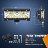 Nilight 2PCS 7Inch Triple Row Spot Flood Combo Led Light Bars with 5Pin Rocker Switch Wiring Harness Kit, view 2