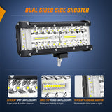 Nilight 2PCS 7Inch Triple Row Spot Flood Combo Led Light Bars with 5Pin Rocker Switch Wiring Harness Kit, view 3