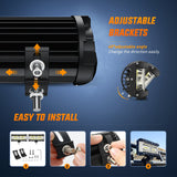 Nilight 2PCS 7Inch Triple Row Spot Flood Combo Led Light Bars with 5Pin Rocker Switch Wiring Harness Kit, view 5