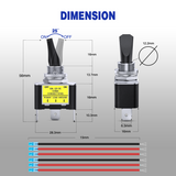 Nilight 2PCS Blue LED Toggle Switch 12V DC 30A 3 Pin On Off 2 Position Heavy Duty Rocker Switch with 14AWG Wire for Automotive Cars Trucks Boats Racing Cars Auto Boat, view 2