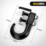 Nilight 2Pcs Bolt-On Tow Hooks with Spring Clip 10,000LBS 2Pcs Black Forged Recovery Tow Hooks Compatible with Jeep Ford Dodge Chevy GMC Toyota Pickup Truck, view 3