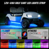 Nilight 2PCS Golf Cart Underbody Lights Kit RGB Multi-Mode LED Neon Accent Lighting Lamp APP Remote Control Sound Active Music Sync IP67 Waterproof 12V-66V for EZGO Yamaha Club Car, view 2