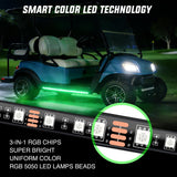 Nilight 2PCS Golf Cart Underbody Lights Kit RGB Multi-Mode LED Neon Accent Lighting Lamp APP Remote Control Sound Active Music Sync IP67 Waterproof 12V-66V for EZGO Yamaha Club Car, view 3