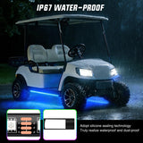 Nilight 2PCS Golf Cart Underbody Lights Kit RGB Multi-Mode LED Neon Accent Lighting Lamp APP Remote Control Sound Active Music Sync IP67 Waterproof 12V-66V for EZGO Yamaha Club Car, view 4