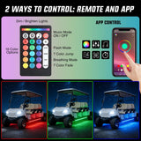 Nilight 2PCS Golf Cart Underbody Lights Kit RGB Multi-Mode LED Neon Accent Lighting Lamp APP Remote Control Sound Active Music Sync IP67 Waterproof 12V-66V for EZGO Yamaha Club Car, view 5