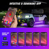Nilight 2PCS Golf Cart Underbody Lights Kit RGB Multi-Mode LED Neon Accent Lighting Lamp APP Remote Control Sound Active Music Sync IP67 Waterproof 12V-66V for EZGO Yamaha Club Car, view 6