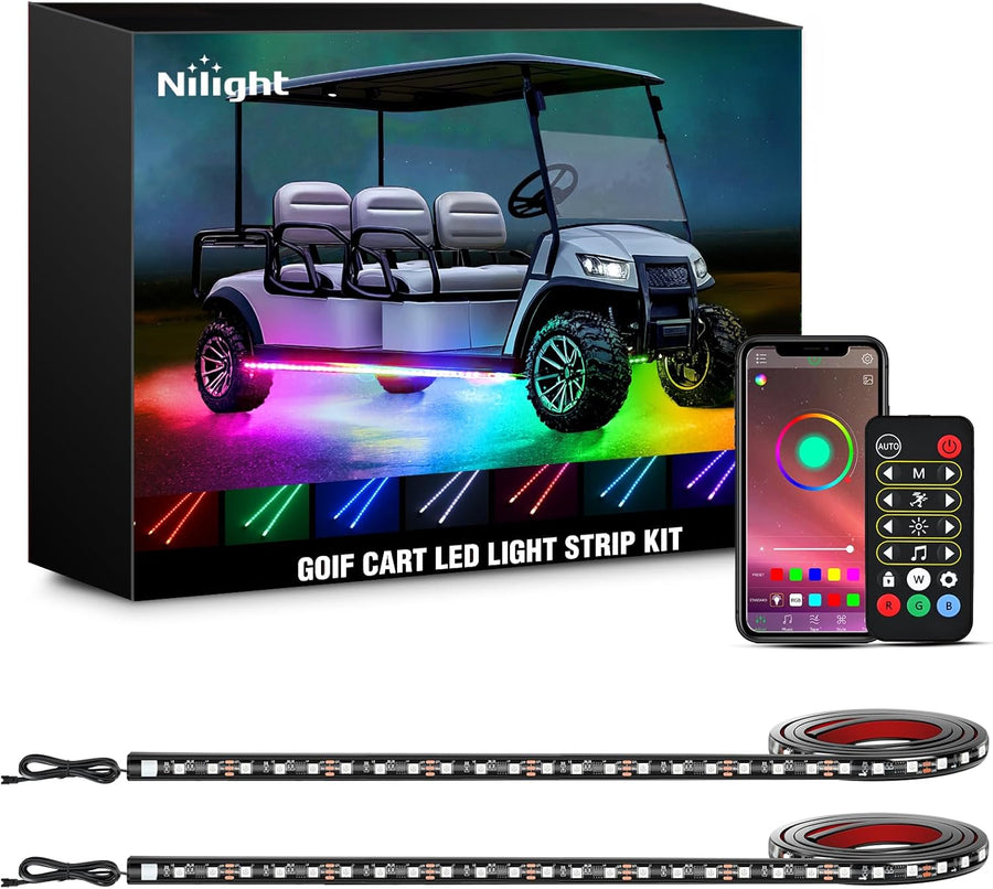Nilight 2Pcs Golf Cart Underglow Light Kit for EZGO Yamaha Club Car
