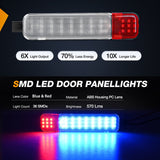 Nilight 2PCS LED Interior Door Panel Light Courtesy Warning Lights Blue Red Plug and Play Compatible with Chevy GMC C/K Silverado Sierra 1500 2500 3500 HD Suburban Cadillac Escalade Hummer H2, view 5