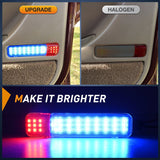 Nilight 2PCS LED Interior Door Panel Light Courtesy Warning Lights Blue Red Plug and Play Compatible with Chevy GMC C/K Silverado Sierra 1500 2500 3500 HD Suburban Cadillac Escalade Hummer H2, view 6