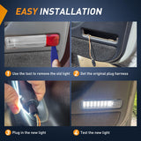 Nilight 2PCS LED Interior Door Panel Light Courtesy Warning Lights White Beam Plug and Play Compatible with Chevy GMC C/K Silverado Sierra 1500 2500 3500 HD Suburban Cadillac Escalade Hummer H2, view 4