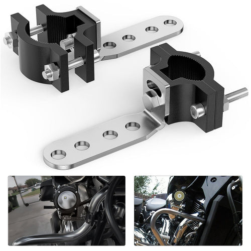 Nilight 2Pcs Motorcycle Tube Clamp Mounting Brackets 0.7 to 1.2Inch Round Tube