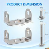 Nilight 2PCS Stainless Steel Mounting Base Brackets Adjustable Mount Bracket Kits for Round and Square 4.5Inch 27W 42W LED Light Bar, view 2