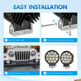 Nilight 2PCS Stainless Steel Mounting Base Brackets Adjustable Mount Bracket Kits for Round and Square 4.5Inch 27W 42W LED Light Bar, view 3