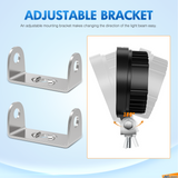 Nilight 2PCS Stainless Steel Mounting Base Brackets Adjustable Mount Bracket Kits for Round and Square 4.5Inch 27W 42W LED Light Bar, view 4